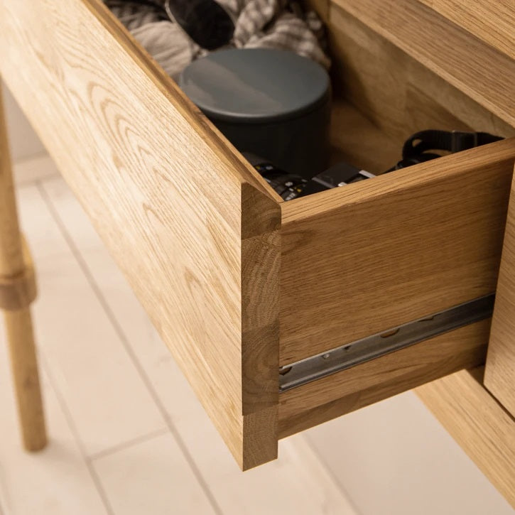 NordicStory consola aparador flotante de madera maciza de roble